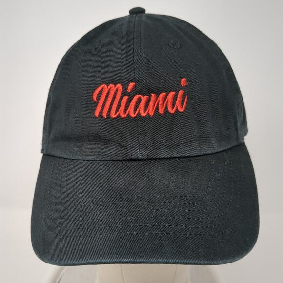 Miami Slideback Baseball Cap Black One Size Adjustable Embroidered North & Acrux - Picture 2 of 9